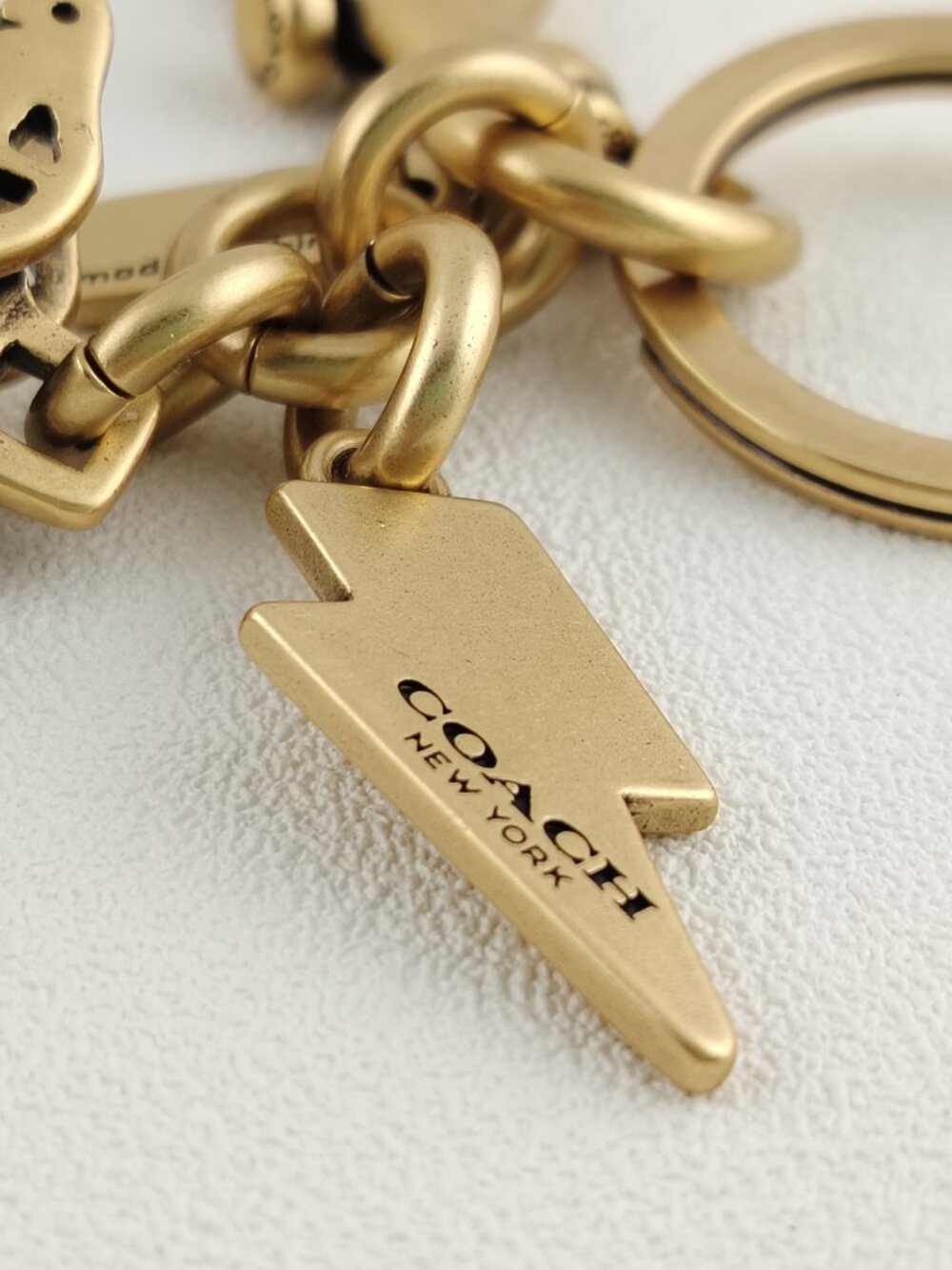 Coach Gold Rexy Skeleton Bag Charm Keychain Coach Bag Accessories - Picture 7 of 9
